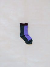 Load image into Gallery viewer, Colour Block Socks - Purple/Forest