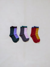 Load image into Gallery viewer, Colour Block Socks (Pack of 3) - Pink/Purple/Red