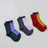Colour Block Socks - Mustard/Red