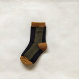 Contrast Panel Socks - Navy/Khaki