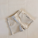 Rumi Logo Hoodie Shorts - Beige