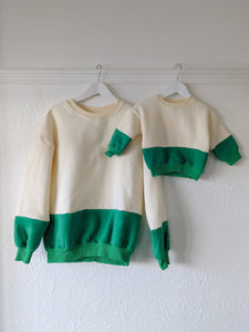 Adult Frankie Colour Block Jumper - Green