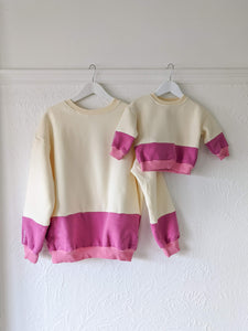 Teen Frankie Colour Block Jumper - Pink