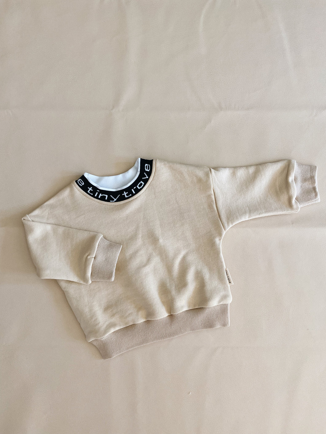 Hansel Logo Neck Jumper - Almond