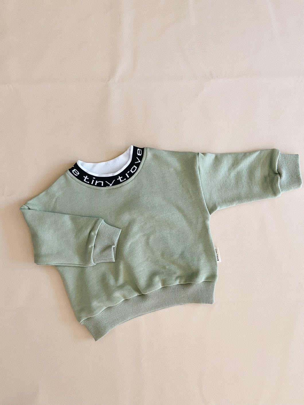 Hansel Logo Neck Jumper - Sage