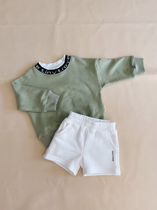 Hansel Logo Neck Jumper - Sage