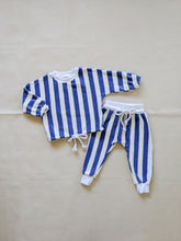 Load image into Gallery viewer, Haze Terry Towel Striped Set - Blue