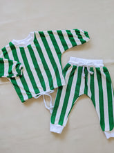 Load image into Gallery viewer, Haze Terry Towel Striped Set - Green