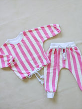 Load image into Gallery viewer, Haze Terry Towel Striped Set - Pink