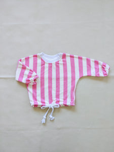 Haze Terry Towel Striped Set - Pink