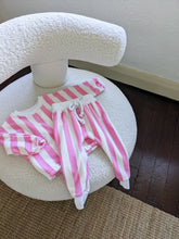 Load image into Gallery viewer, Haze Terry Towel Striped Set - Pink