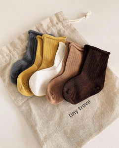 Ribbed Socks - Chocolate