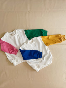 Juno Colour Block Jumper - Pink/Green