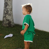 Austin Contrast Waffle Cotton Set - Green/White (ONLINE EXCLUSIVE)
