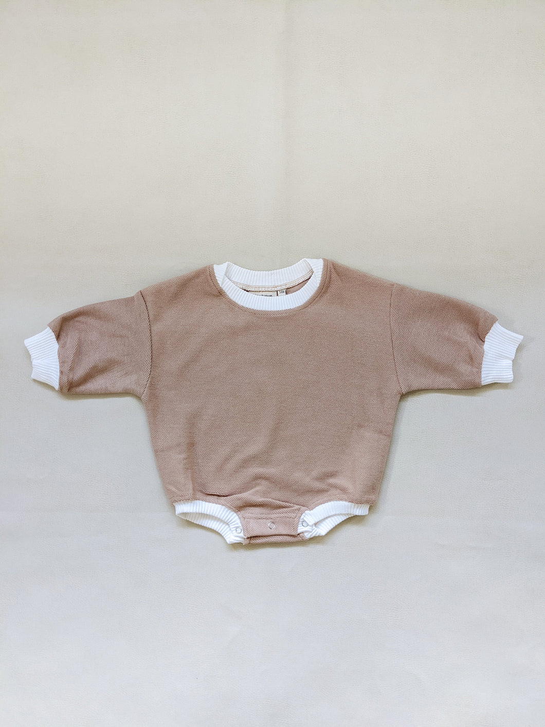 Maddie French Terry Contrast Bodysuit - Champagne