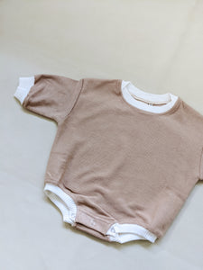 Maddie French Terry Contrast Bodysuit - Champagne