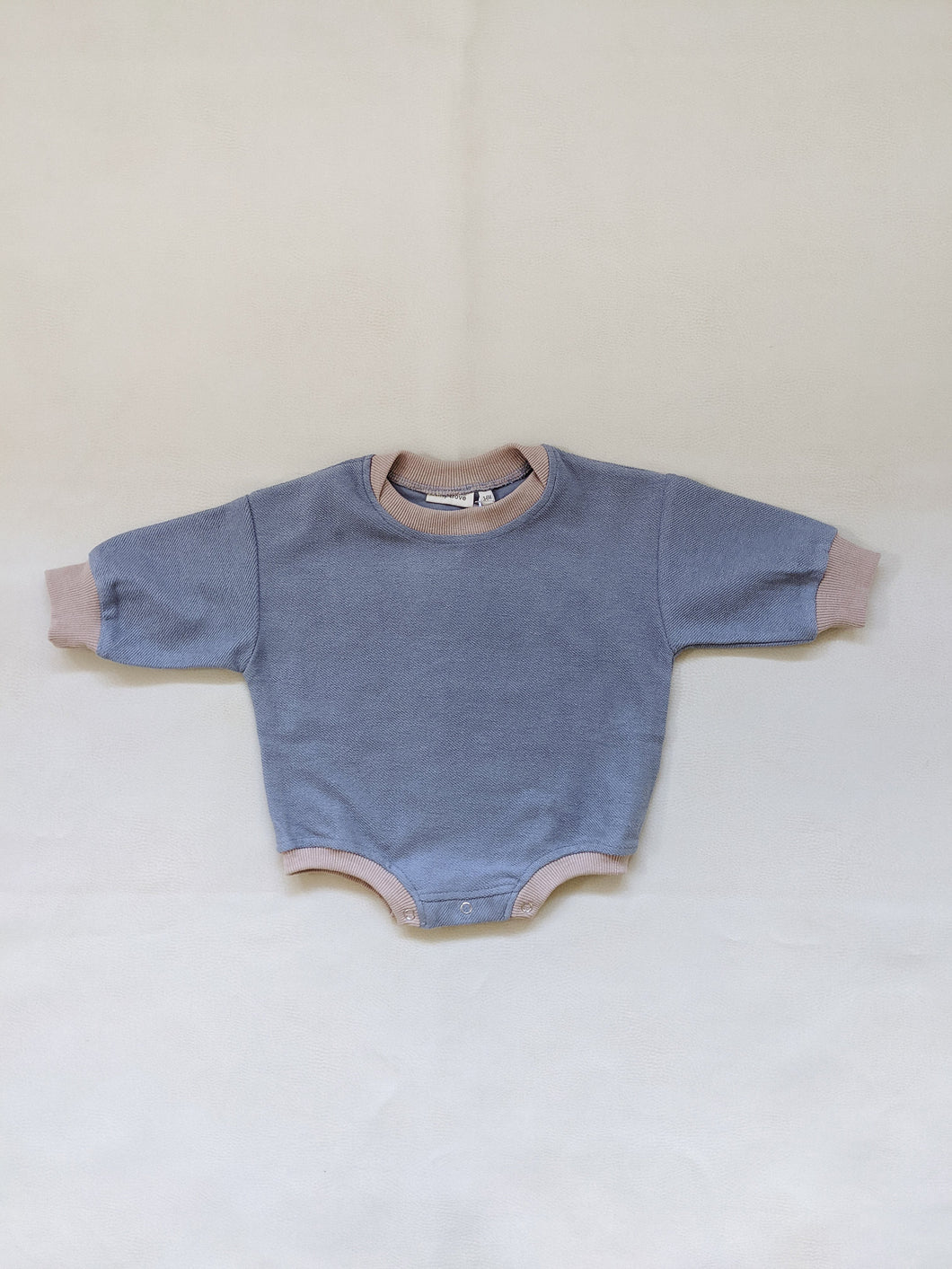 Maddie French Terry Contrast Bodysuit - Vintage Blue