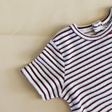 Magnolia Terry Towel Playsuit - Aubergine Stripe