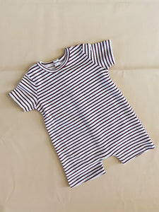 Magnolia Terry Towel Playsuit - Aubergine Stripe