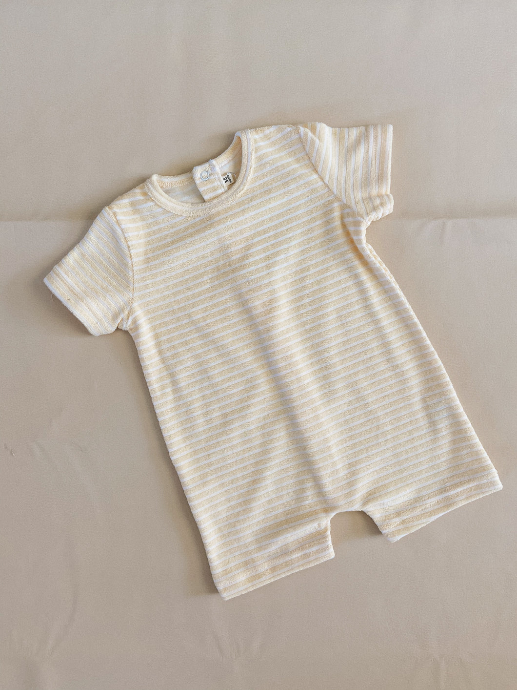 Magnolia Terry Towel Playsuit - Lemon Stripe