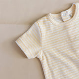 Magnolia Terry Towel Playsuit - Lemon Stripe