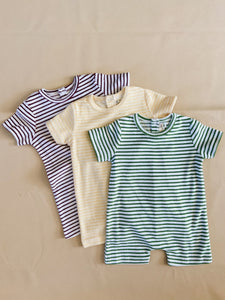 Magnolia Terry Towel Playsuit - Lemon Stripe