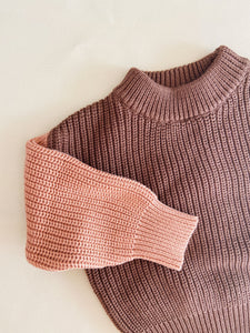 Martin Colour Block Knit Jumper - Cocoa/Clay