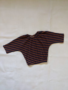 Indigo Ribbed Cotton Stripe Set - Cocoa/Navy