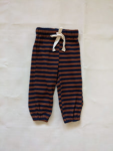Indigo Ribbed Cotton Stripe Set - Cocoa/Navy