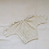 Indigo Ribbed Cotton Stripe Set - Beige/White