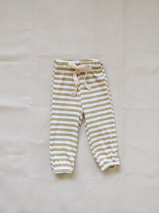 Indigo Ribbed Cotton Stripe Set - Beige/White