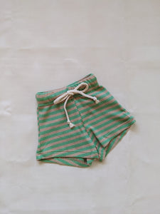 Holliday Waffle Cotton Stripe Set - Pear/Biscuit