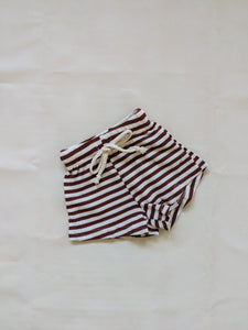 Holliday Waffle Cotton Stripe Set - Cocoa/Cream