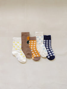 Spotted Socks - Blue/Cream