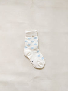 Spotted Socks - Blue/Cream