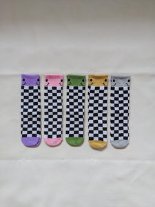 Smiley Checkered Socks