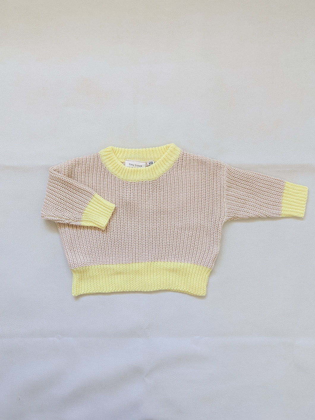Watson Contrast Knit Jumper - Caramel/Yellow