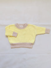 Load image into Gallery viewer, Watson Contrast Knit Jumper - Yellow/Caramel (ONLINE EXCLUSIVE)