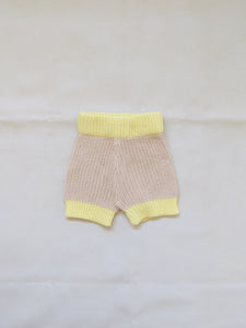 Watson Contrast Knit Shorts - Caramel/Yellow