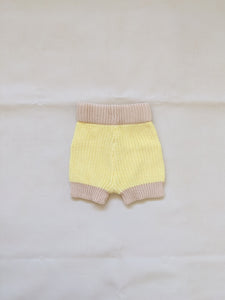 Watson Contrast Knit Shorts - Yellow/Caramel (ONLINE EXCLUSIVE)