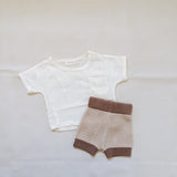Watson Contrast Knit Shorts - Caramel/Cocoa