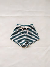Load image into Gallery viewer, Holliday Waffle Cotton Stripe Set - Emerald/Cream