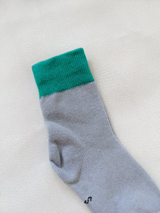 Colour Block Socks - Grey/Green