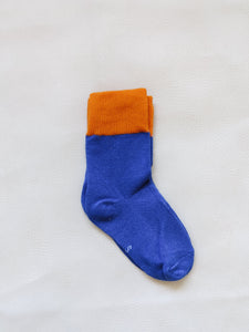 Colour Block Socks - Blue/Orange