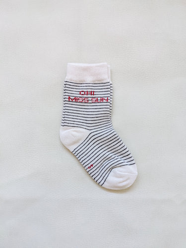 Striped Socks - Cream/Red