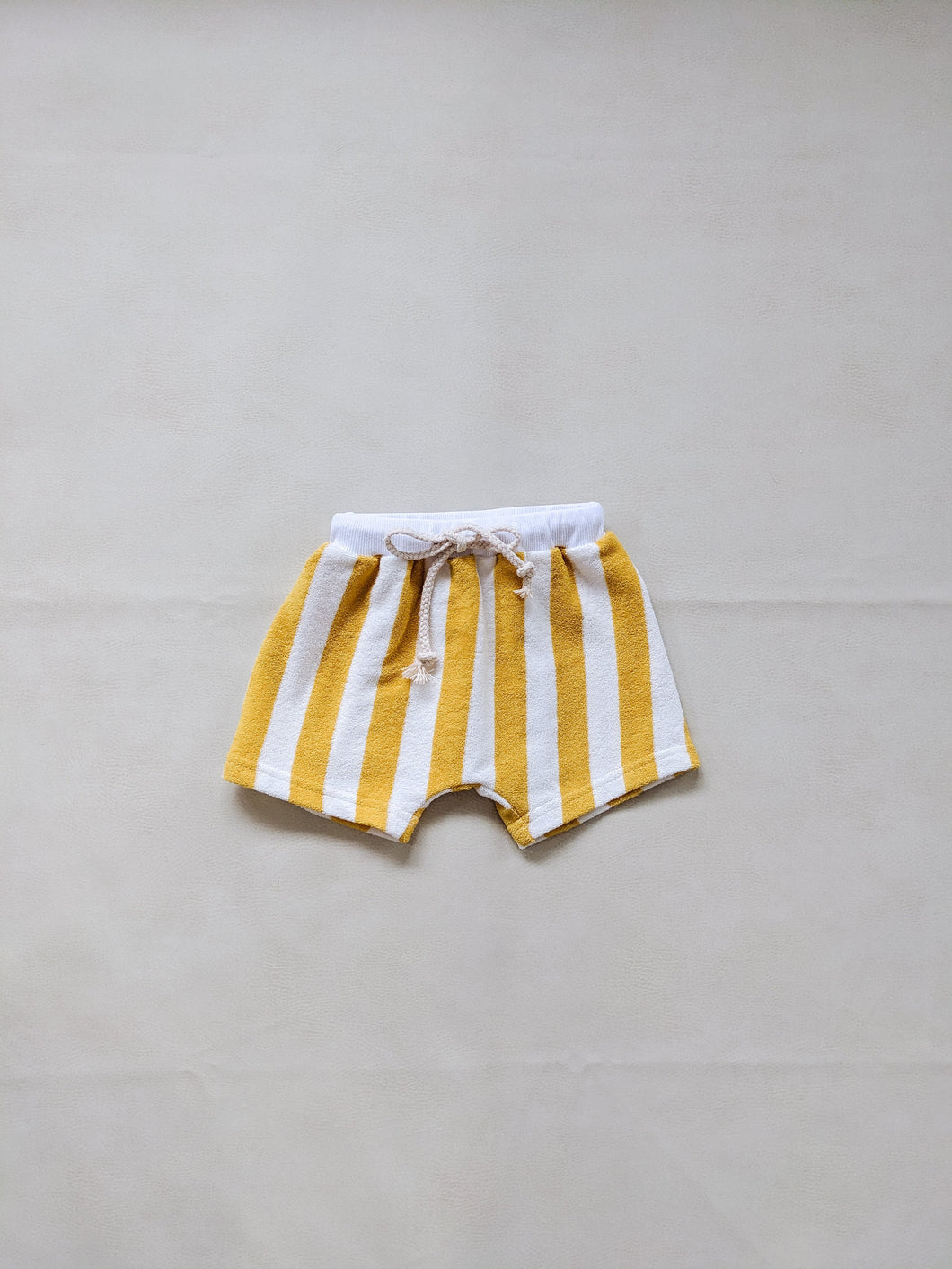 Pippa Terry Towel Striped Shorts - Yellow