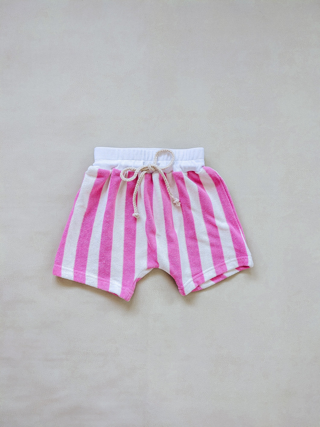 Pippa Terry Towel Striped Shorts - Pink