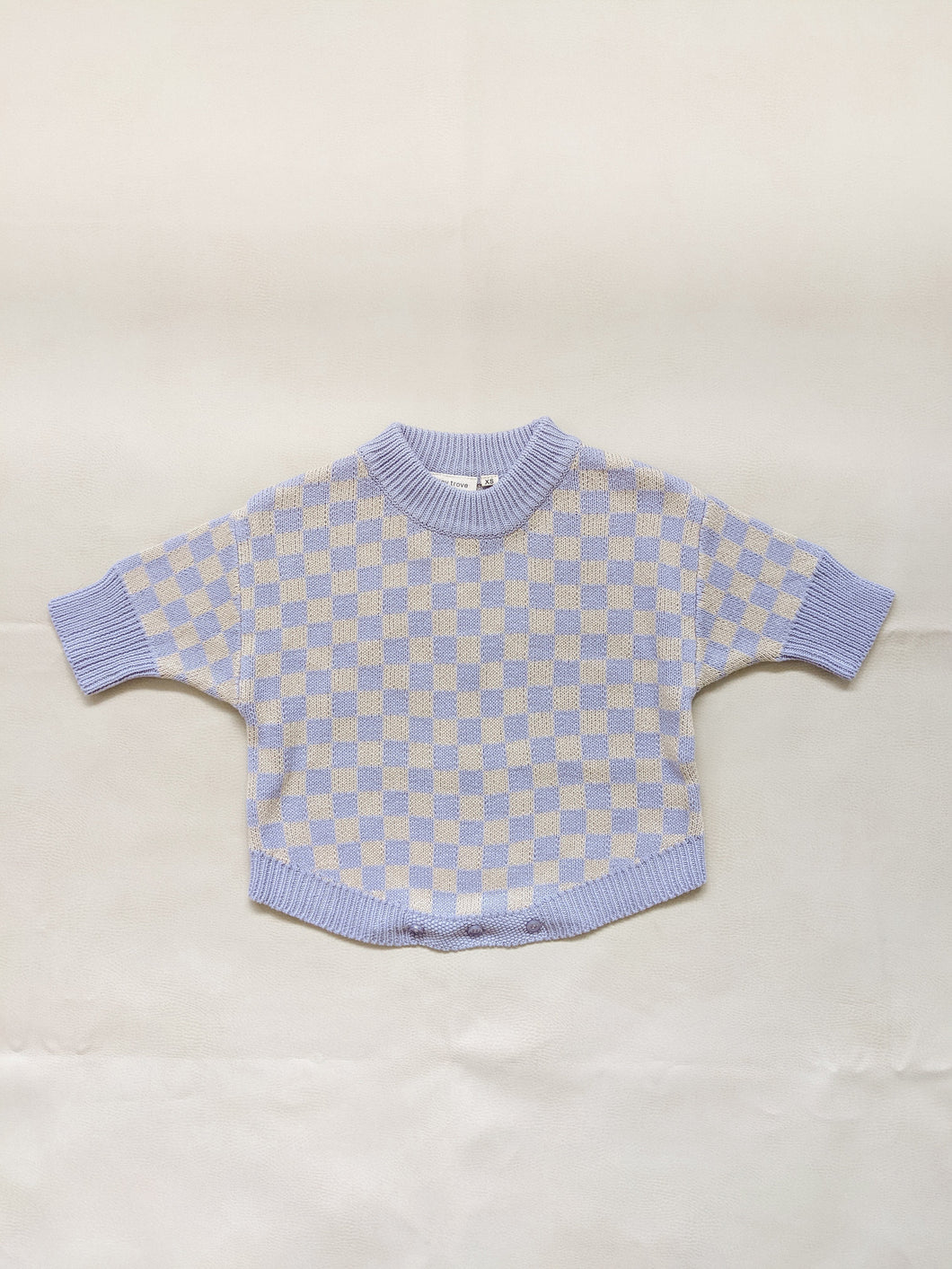 Reef Checkerboard Knit Romper - Lilac/Oat