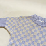 Reef Checkerboard Knit Romper - Lilac/Oat