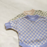 Reef Checkerboard Knit Romper - Lilac/Oat